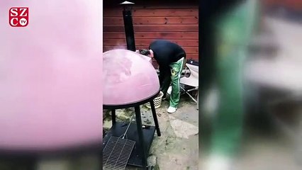 Kıvanç Tatlıtuğ'un mangal keyfi