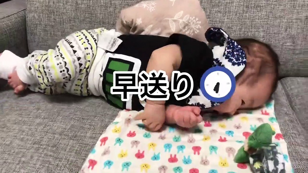 【修正3ヶ月】初寝返り?(補助あり)