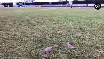 Césped de Las Pistas antes del partido del Madrid