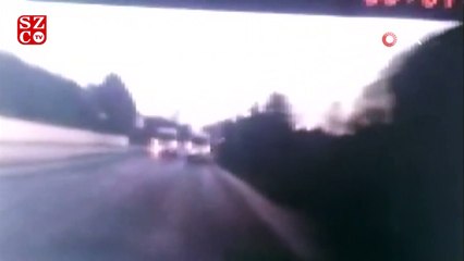 Silivri’de buzlanma kazası kamerada