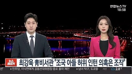 최강욱 靑비서관 "조국 아들 허위 인턴 의혹은 조작"
