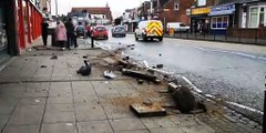Aftermath of the collision in Windsor Terrace Sunderland - footage by Sunderland Voice
