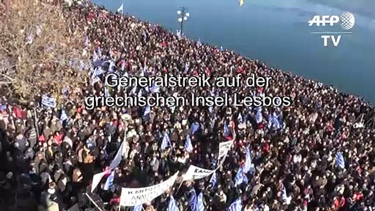 Proteste auf Lesbos gegen Flüchtlingslager