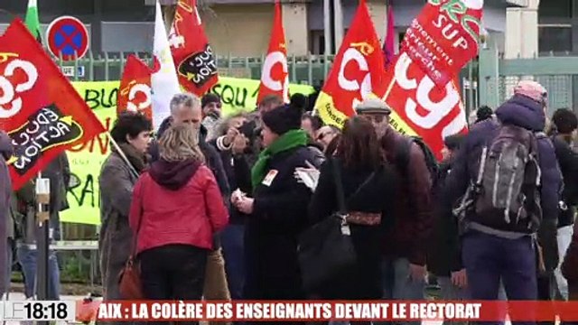 Aix : la colère des enseignants devant le rectorat