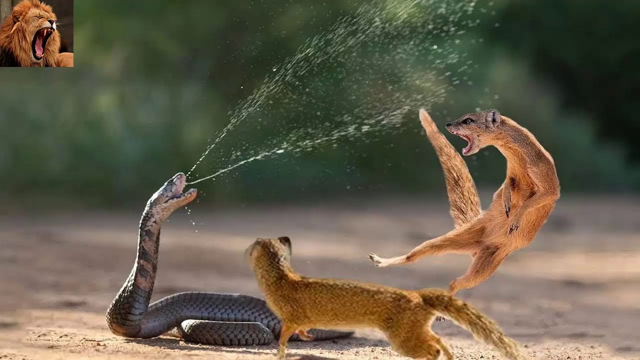 King Cobra Vs Mongoose. Wild Animals Fighting. Cobra vs Mangosta Pelean