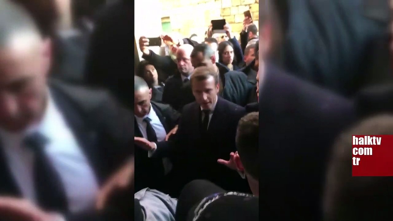 Macron, İsrail polisi ile tartıştı: 'Çık dışarı' diye bağırdı