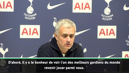 24e j. - Mourinho heureux pour Lloris mais triste pour son deuxième gardien