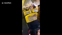 Horrific moment smoke fills cabin on Ryanair flight from Romania to London