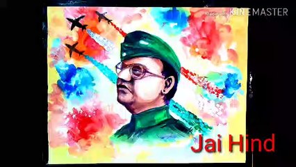 Netaji Subash Chandra Bose portrait painting video
