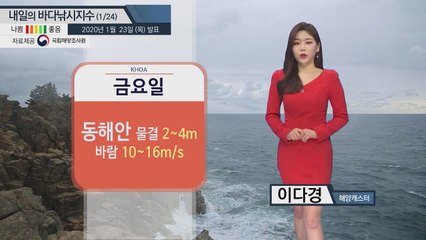 [내일의 바다낚시지수] 1월24일 해황이 좋지 않아 전반적인 바다낚시지수도 좋지 않아 / YTN