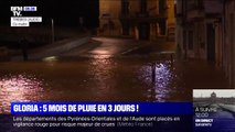Tempête Gloria: les dernières images des inondations dans l'Aude et les Pyrénées-Orientales