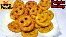 Potato Smiley Recipe | Homemade Potato Emoji Fries Recipe | Easy Evining Snacks Idea | Tasty Foodie