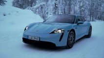 Porsche Taycan 4S in Frozen Blue Driving Video