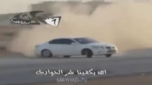 Arab drift fail. Ordinary passengers in the Arab drifting.