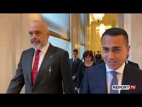 Report TV - Rama nis vizitën në Itali, takon Di Maion: Po organizojmë Konferencën e Donatorëve