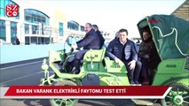 Bakan Varank elektrikli faytonu test etti