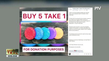 BAYANi: Isang eco-friendly store sa Makati, nagsagawa ng promong "Buy 5 get 1 shampoo bar" para sa mga biktima ng Taal  eruption
