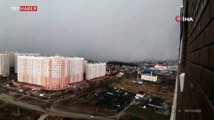 Rusya'da kar fırtınası görüntülendi