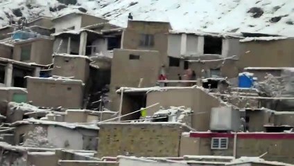 Snow falling around Mehr Abad Hazara makes for beautiful view