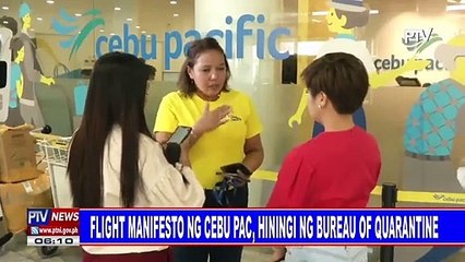 Flight manifesto ng Cebu Pac, hiningi ng Bureau of Quarantine