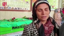 Ateşe verilen evde hayatını kaybeden Gamze'nin annesi cenazede baygınlık geçirdi