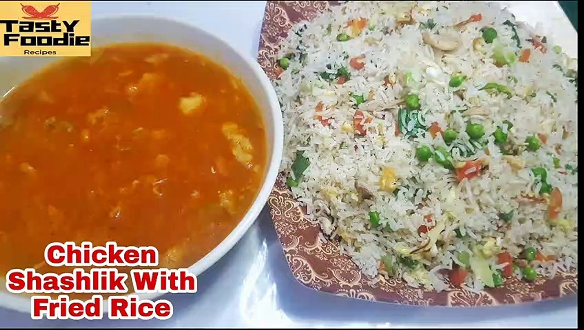 Restaurant Style Special Chicken Shashlik With Fried Rice Recipe Vegetable Fried Rice Chicken Shashlik Tasty Foodie Video Dailymotion