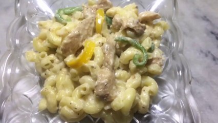 Chicken White Sauce Pasta ( without cheese) -Pasta in White Sauce