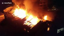 Massive fire guts Indian residential building after gas cylinder blasts