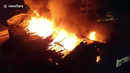 Massive fire guts Indian residential building after gas cylinder blasts