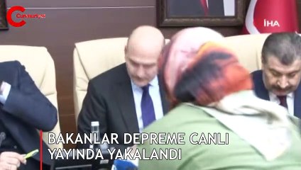 Bakanlar depreme canlı yayında yakalandı