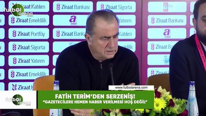 Fatih Terim'den serzeniş: "Gazetecilere hemen haber verilmesi hoş değil"