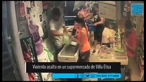En un violento asalto a un supermercado en Villa Elisa, encañonaron a la cajera embarazada