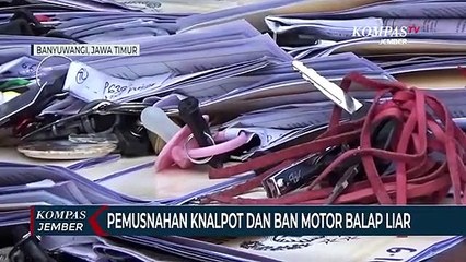Pemusnahan Knalpot Dan Ban Motor Balap Liar
