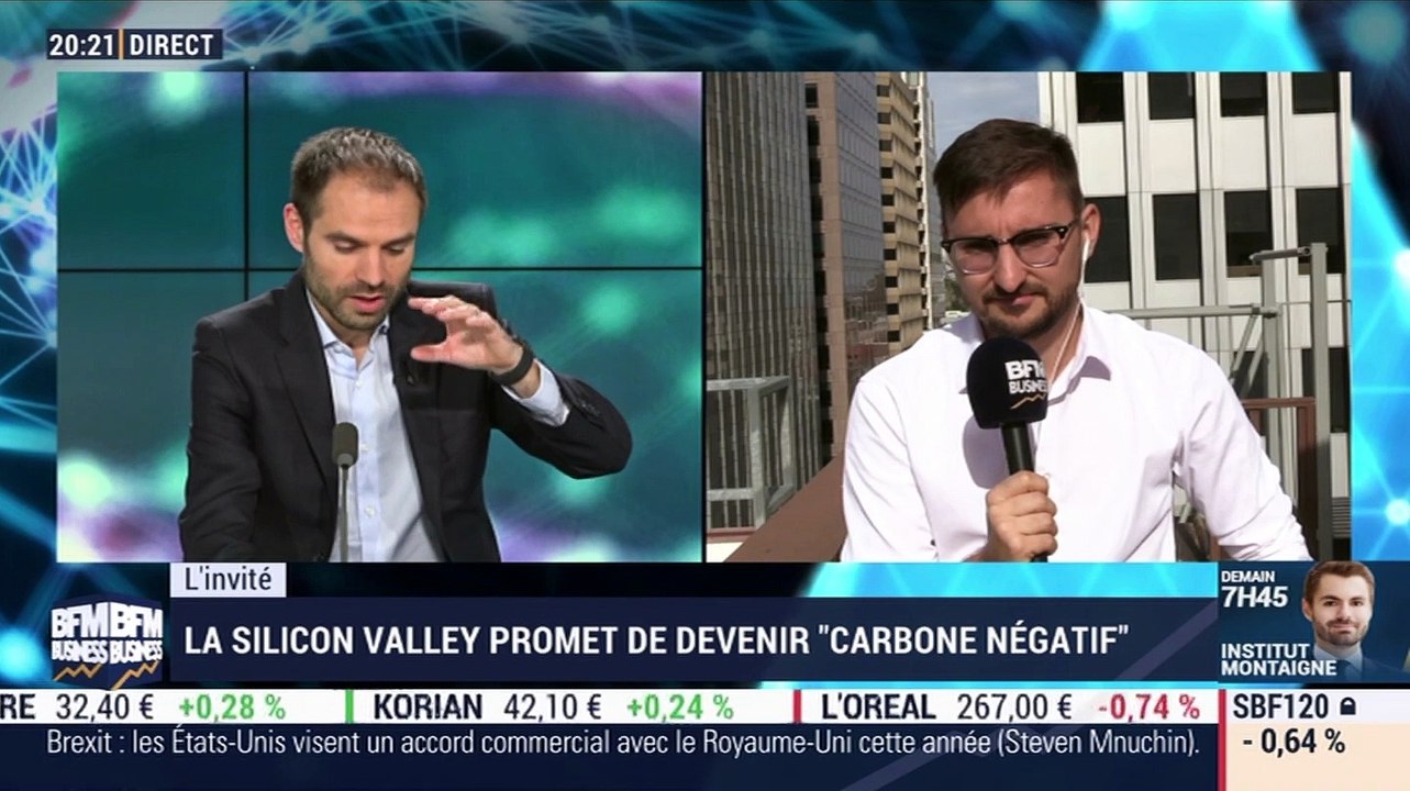 Arnaud Auger (L'Atelier BNP Paribas) : La Silicon Valley promet de devenir "carbone négatif" - 23/01