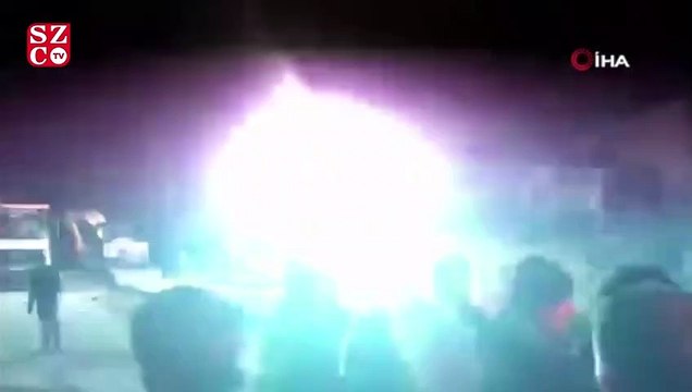 Elektrik kabloları havai fişek gibi patladı