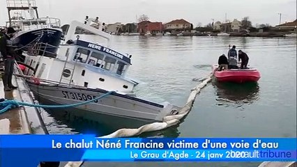 LE GRAU D'AGDE - Un chalutier  victime d'une voie d'eau en pleine nuit