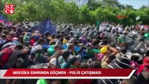 Meksika sınırında göçmen - polis çatışması
