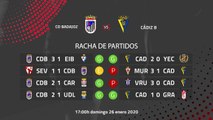 Previa partido entre CD Badajoz y Cádiz B Jornada 22 Segunda División B