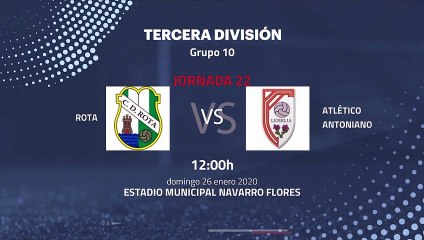 Previa partido entre Rota y Atlético Antoniano Jornada 22 Tercera División