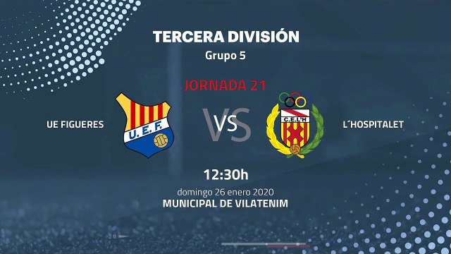 Previa partido entre UE Figueres y L´Hospitalet Jornada 21 Tercera División