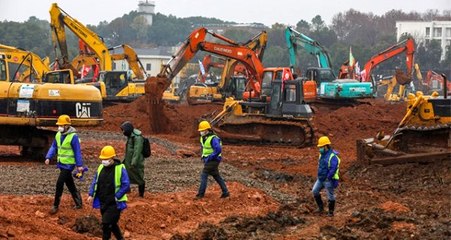 Çin'de korona virüsü için hastane inşa ediliyor