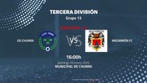 Previa partido entre ED Churra y Mazarrón FC Jornada 22 Tercera División