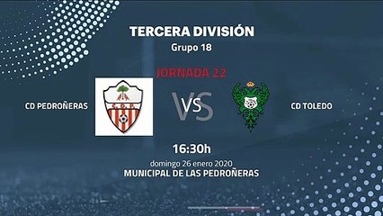 Previa partido entre CD Pedroñeras y CD Toledo Jornada 22 Tercera División