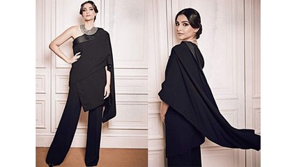 Sonam Kapoor Looks Amazing In Black Tuxedo Style Saree | Boldsky