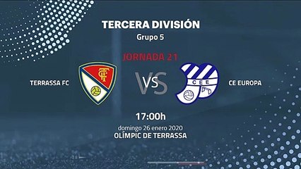 Previa partido entre Terrassa FC y CE Europa Jornada 21 Tercera División