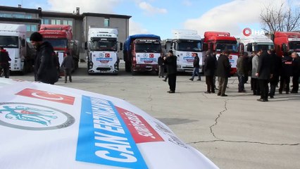 Erzincan’dan İdlib’e 20 tır yardım malzemesi gönderildi