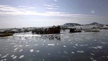 Buz tutan Emre Gölü'nde sema gösterisi