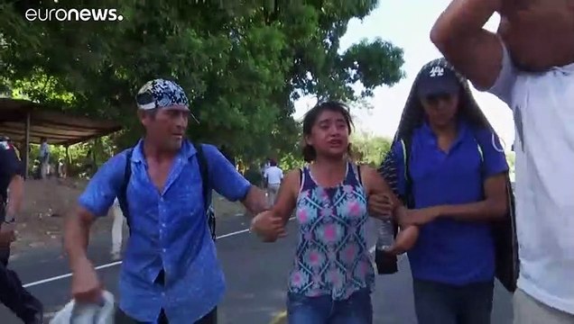 Nationalgarde stoppt Karawane 2020 an Grenze zu Guatemala