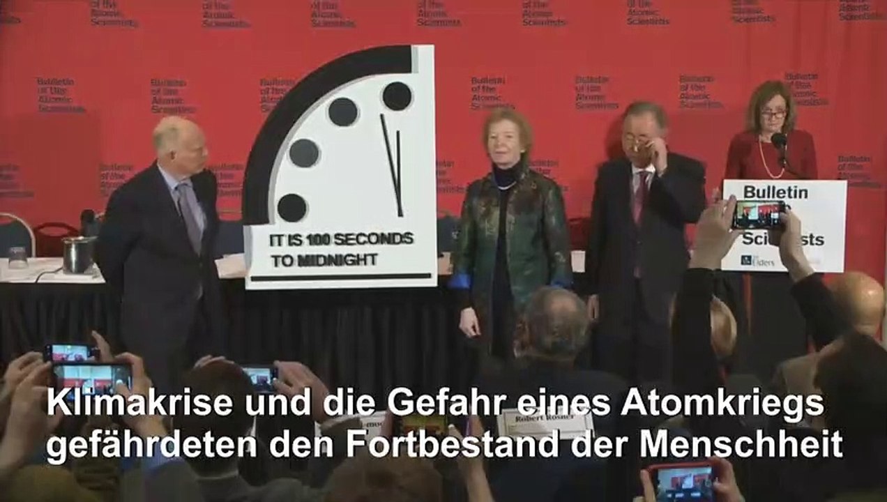 'Weltuntergangsuhr' steht 100 Sekunden vor Mitternacht