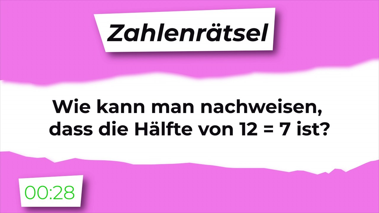 Zahlenrätsel: Die Hälfte von 12